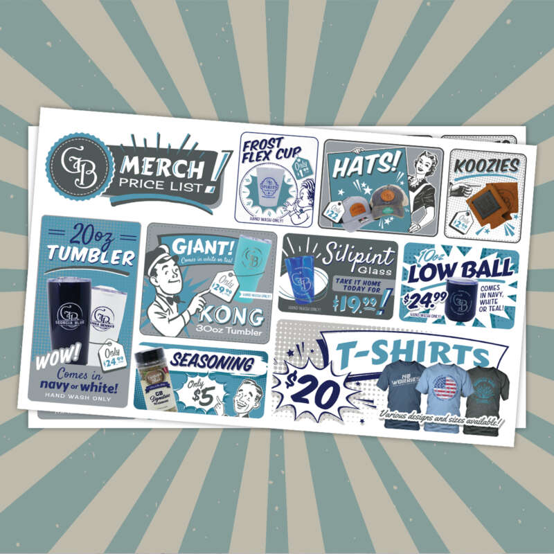 Georgia Blue Retro Pricing Sheet
