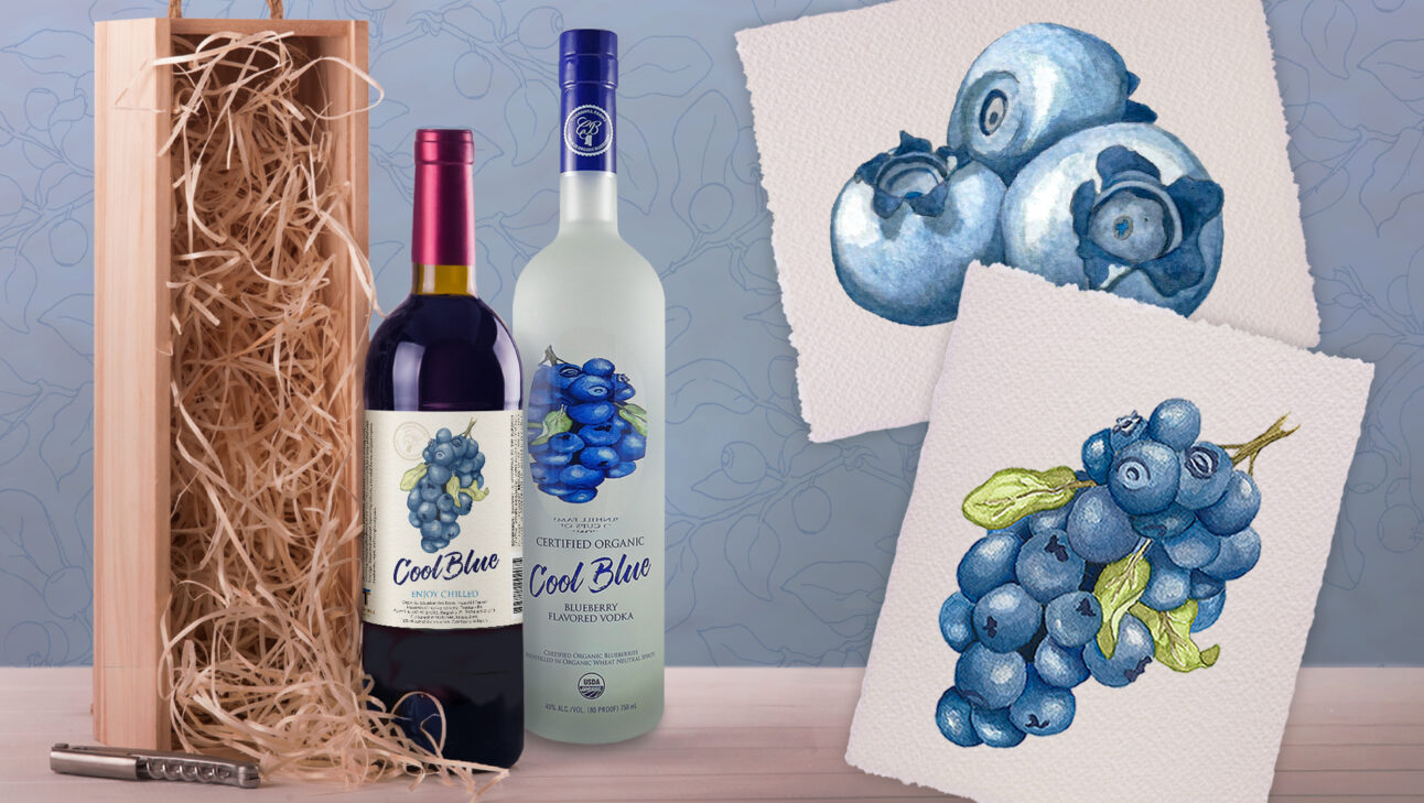 Cool Blue Wine and Vodka